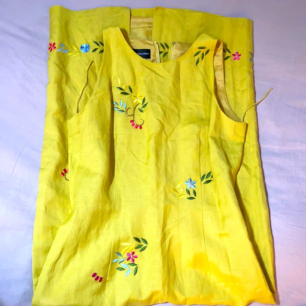 Linen Embroidered and Beaded Dress